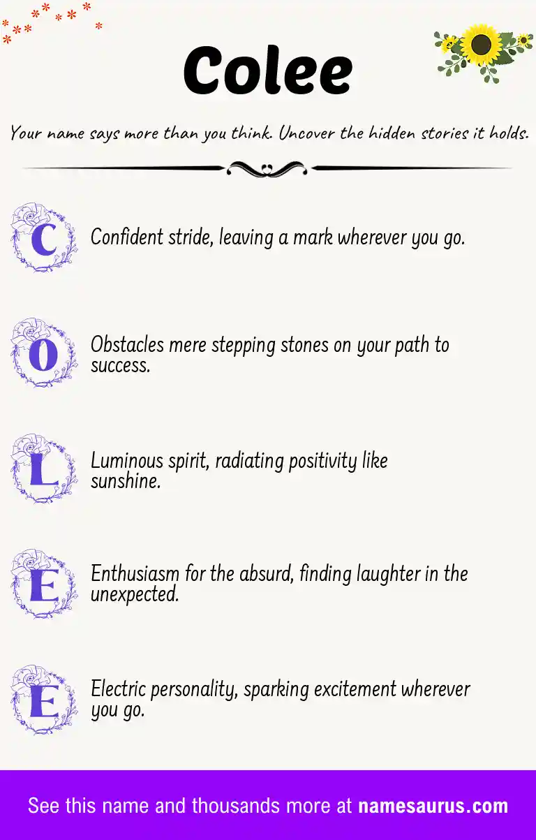 Acrostic poem about Colee.