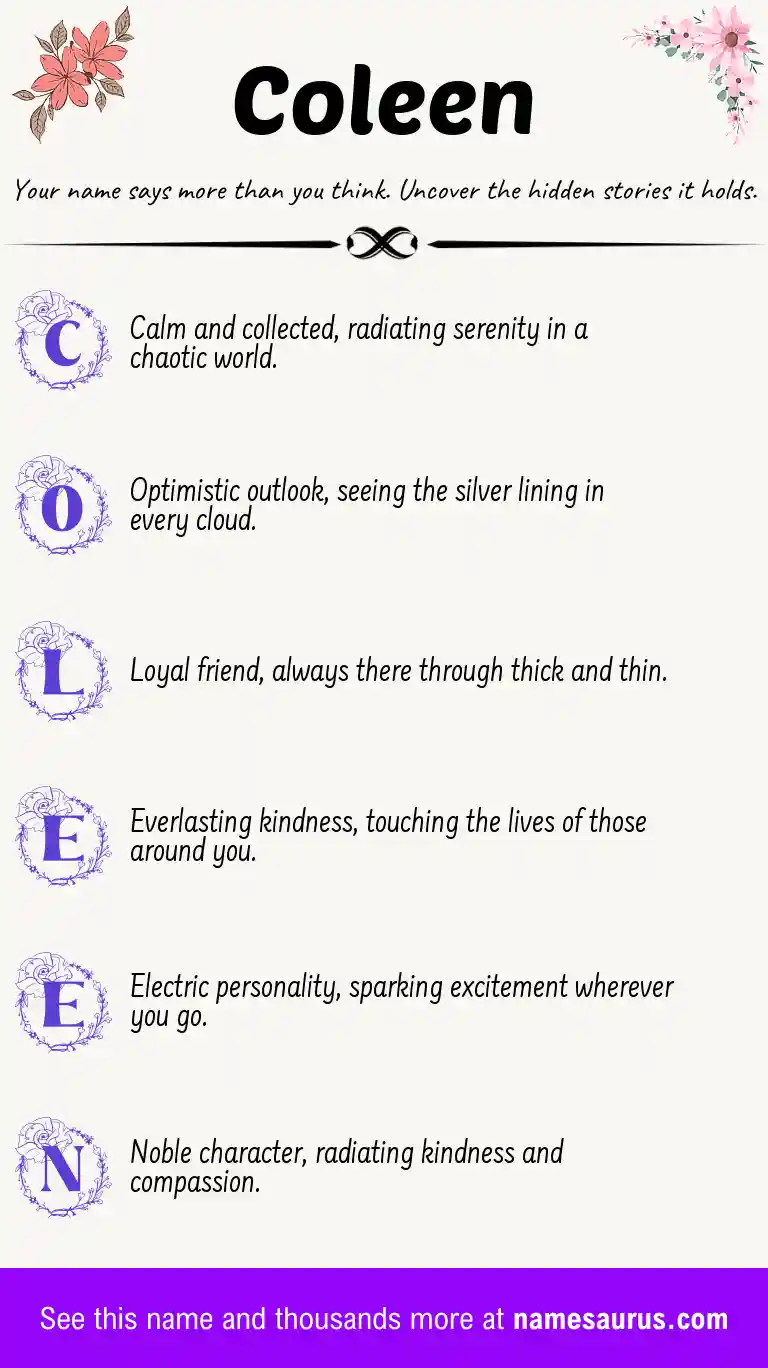Acrostic poem about Coleen.
