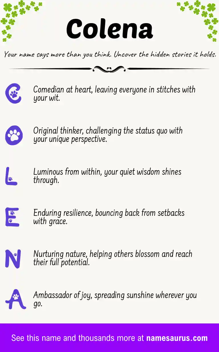 Acrostic poem about Colena.