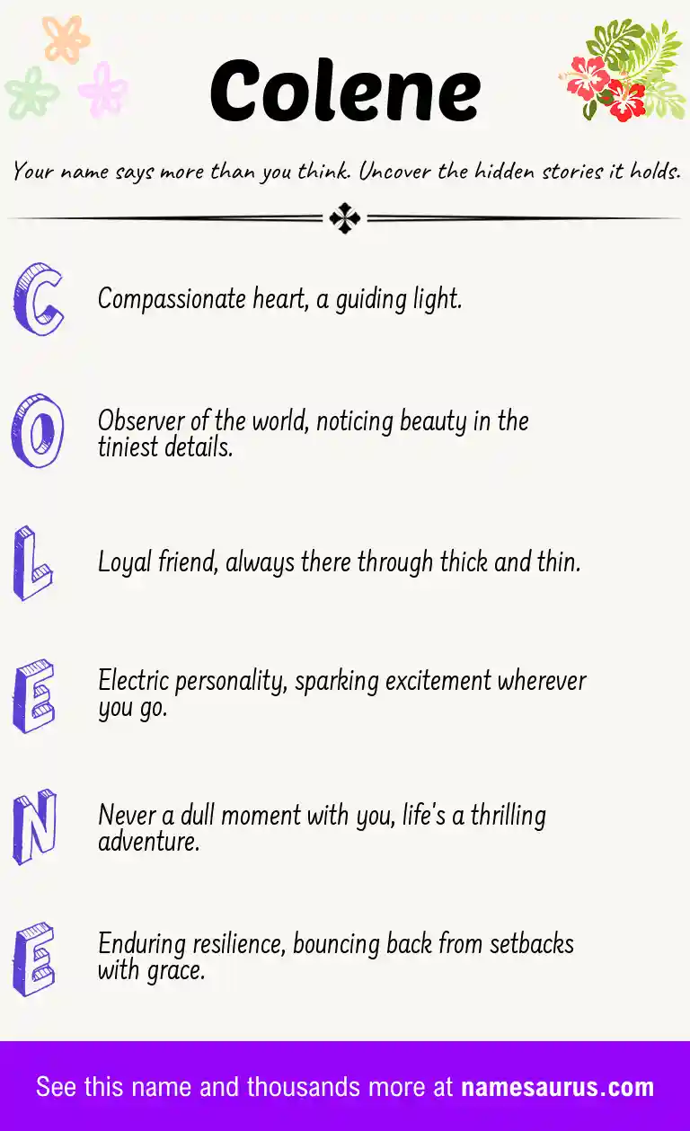 Acrostic poem about Colene.