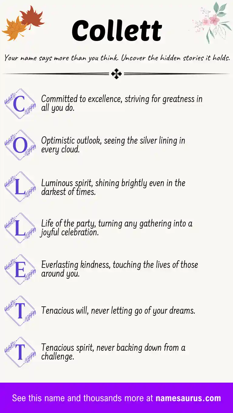Acrostic poem about Collett.