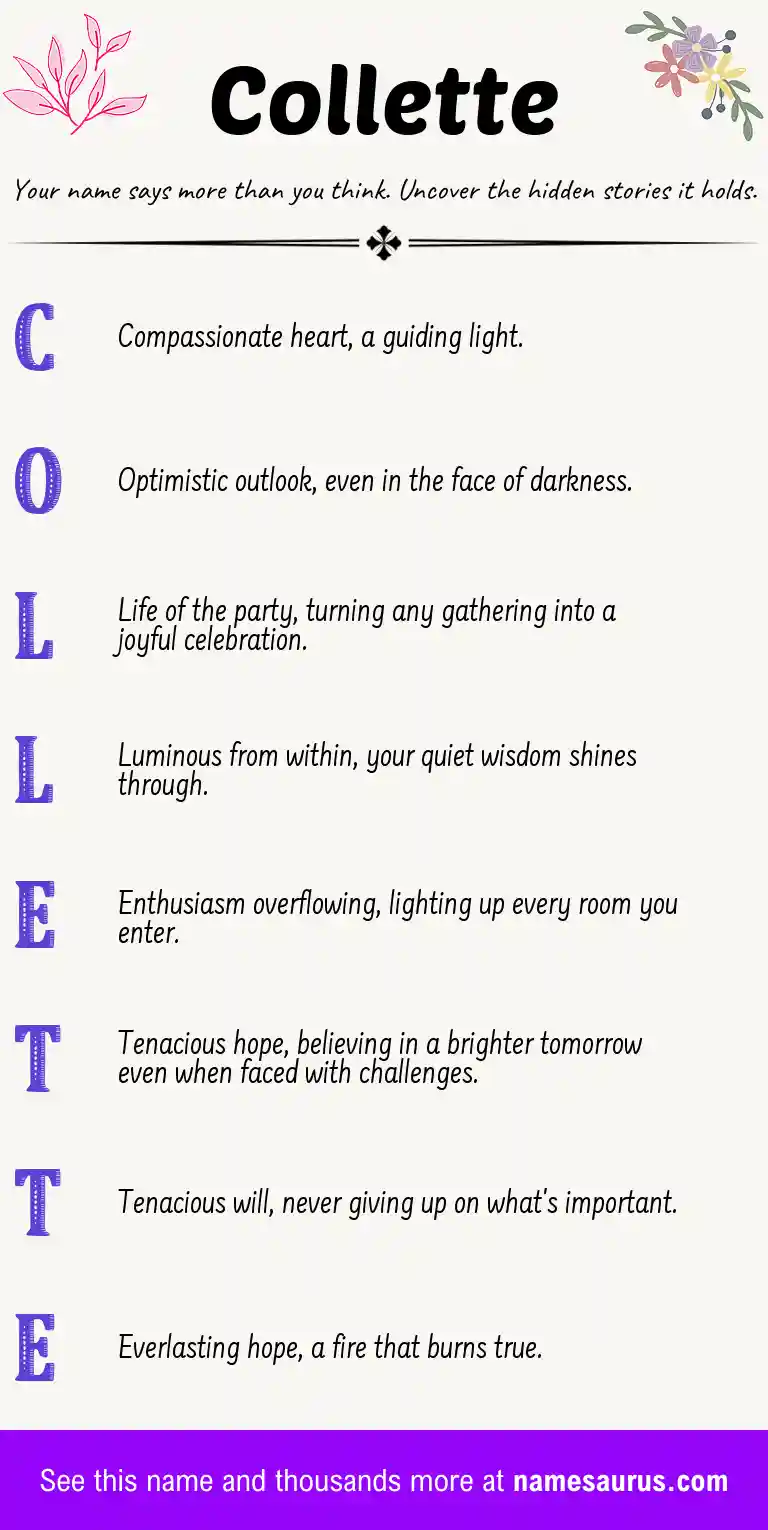 Acrostic poem about Collette.