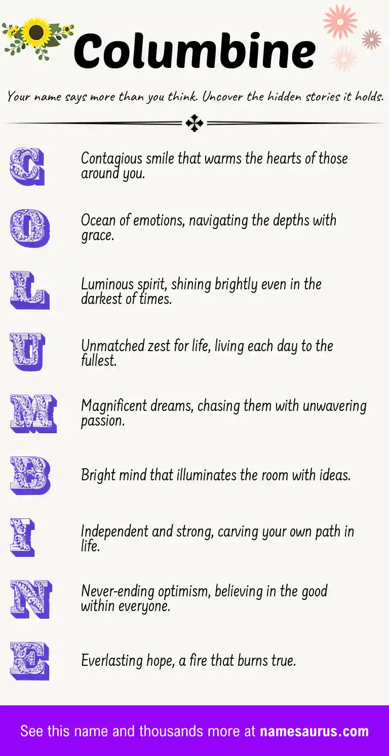 Acrostic poem about Columbine.