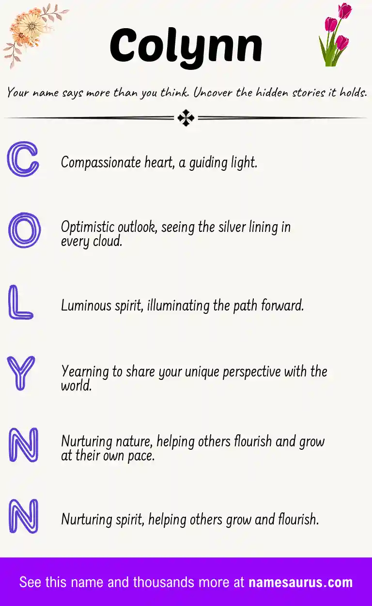 Acrostic poem about Colynn.