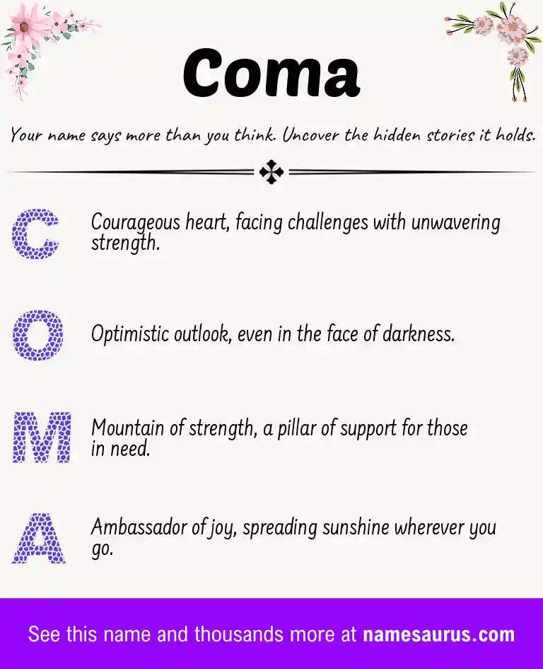 Acrostic poem about Coma.