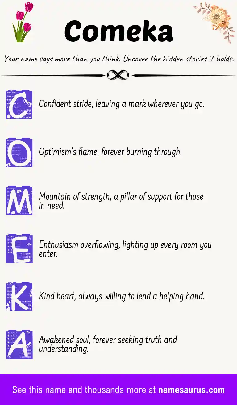 Acrostic poem about Comeka.