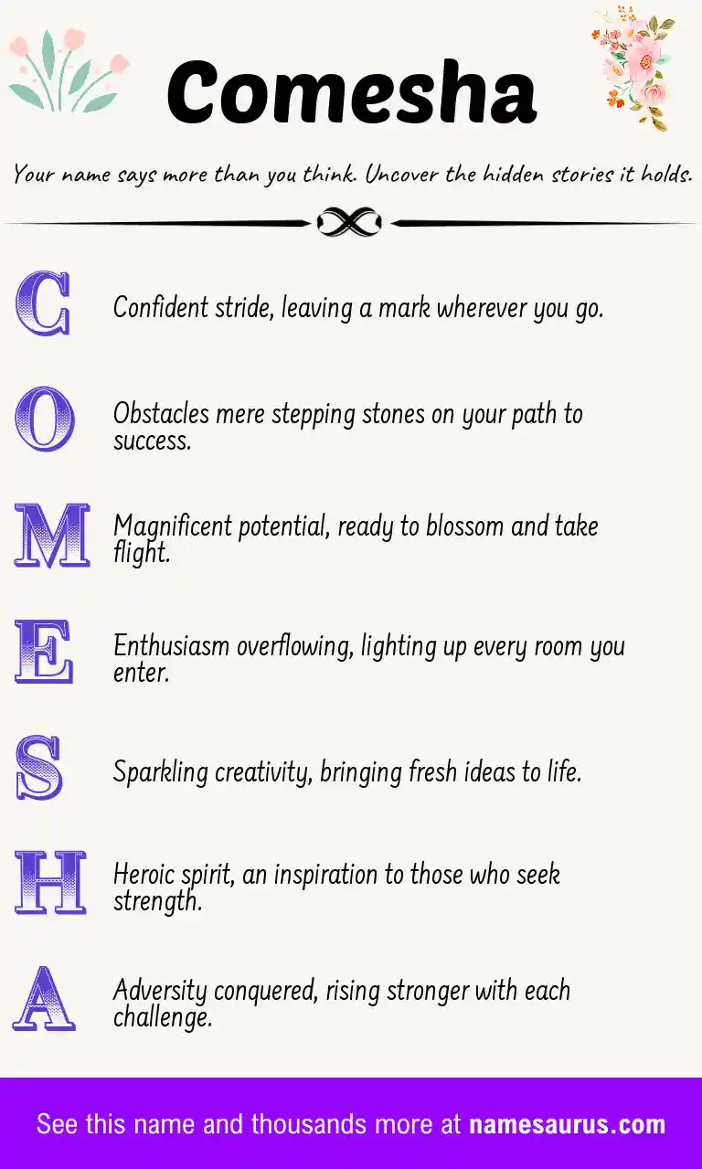 Acrostic poem about Comesha.