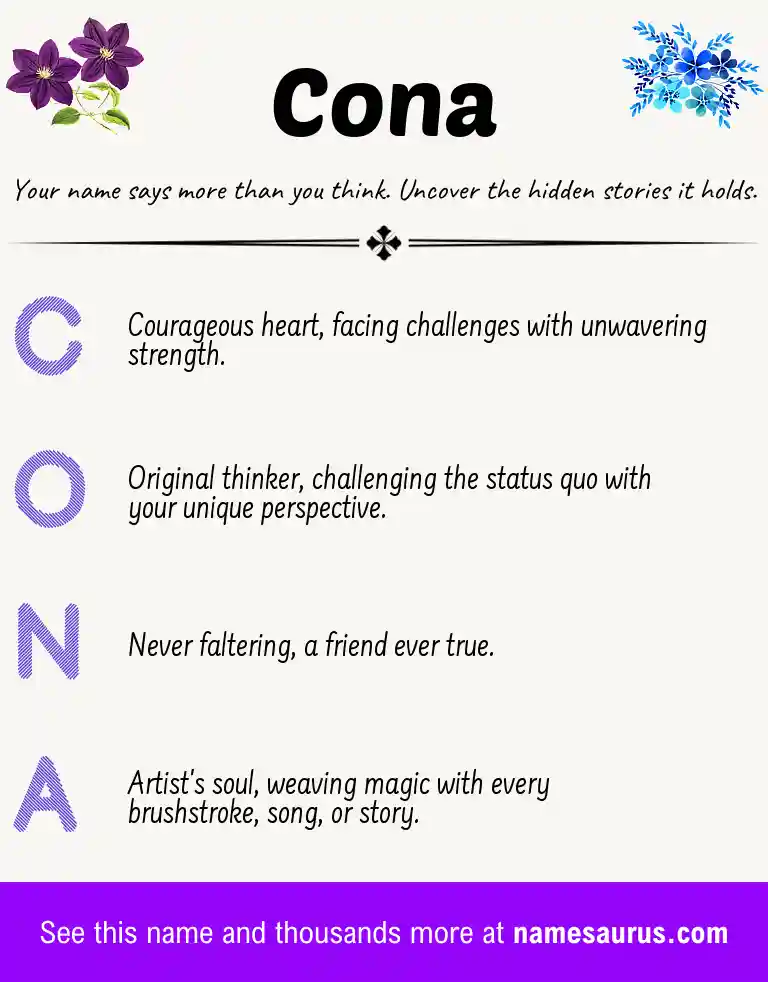 Acrostic poem about Cona.