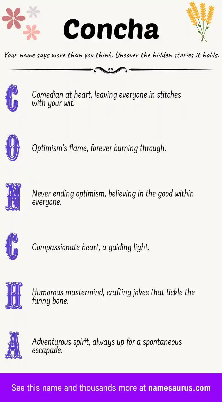 Acrostic poem about Concha.