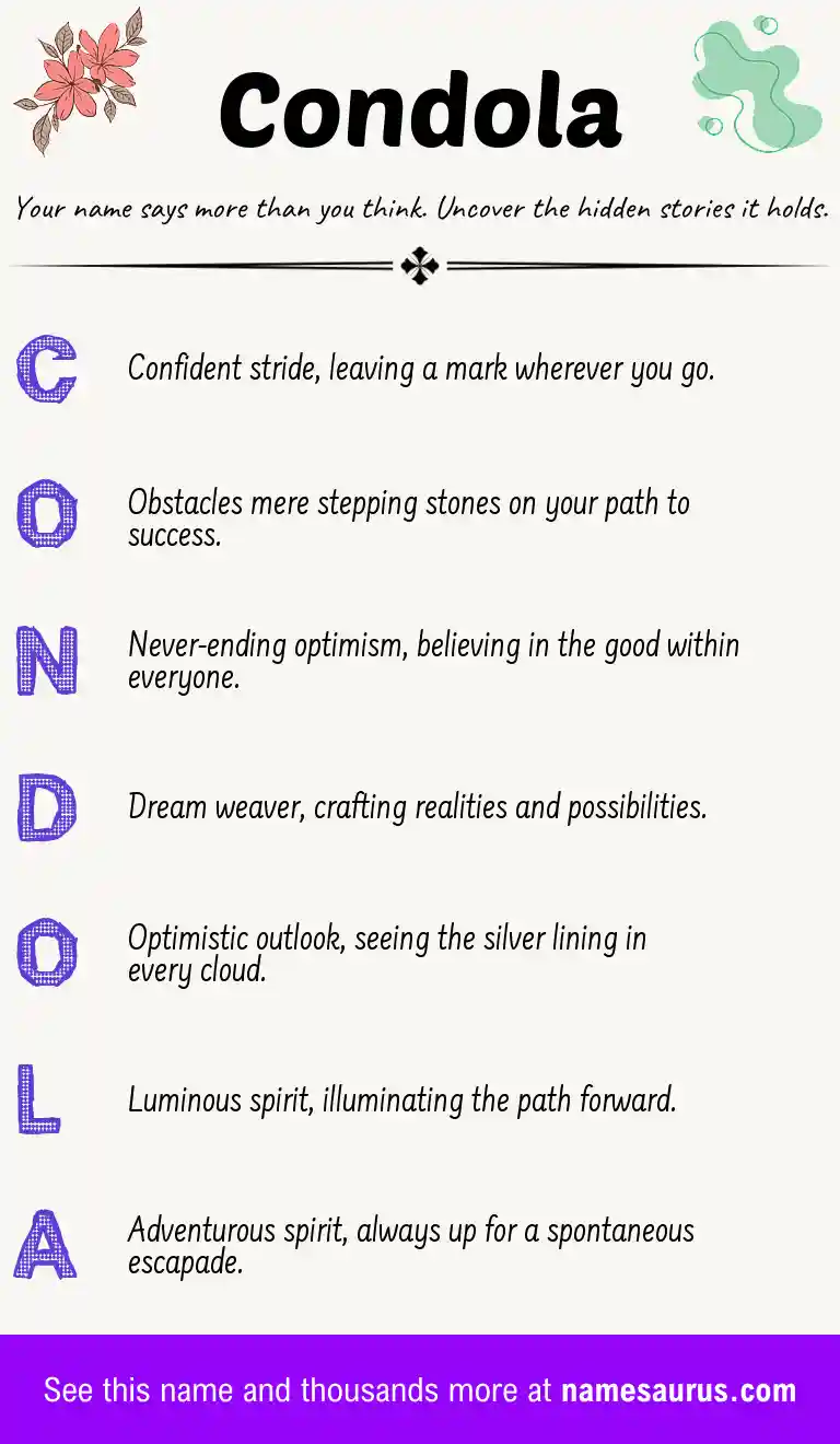 Acrostic poem about Condola.