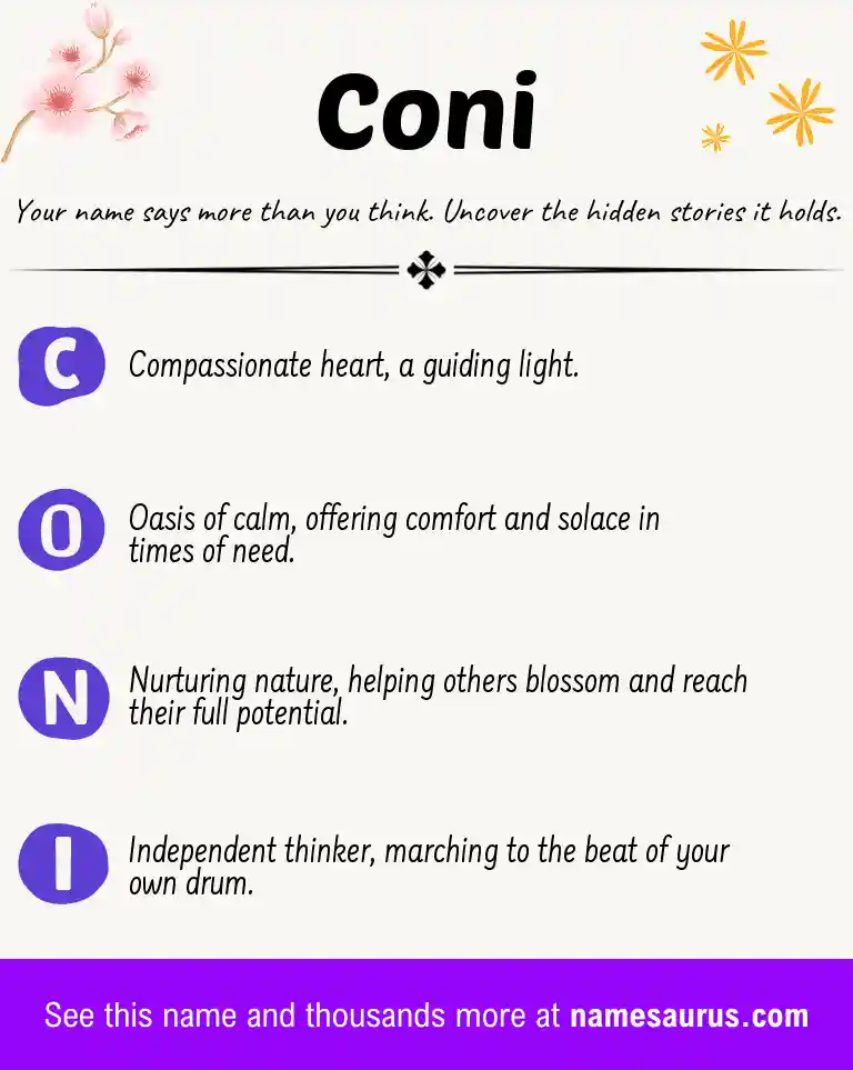 Acrostic poem about Coni.