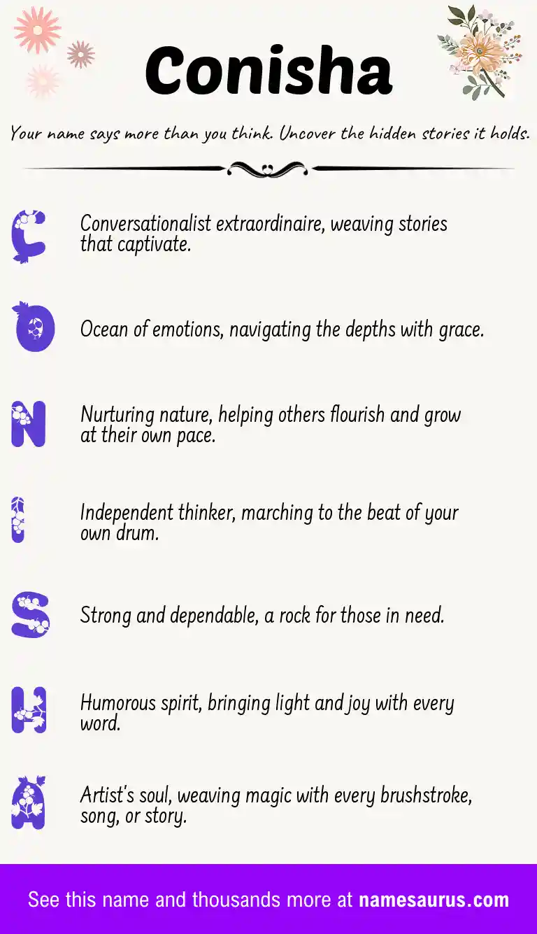 Acrostic poem about Conisha.