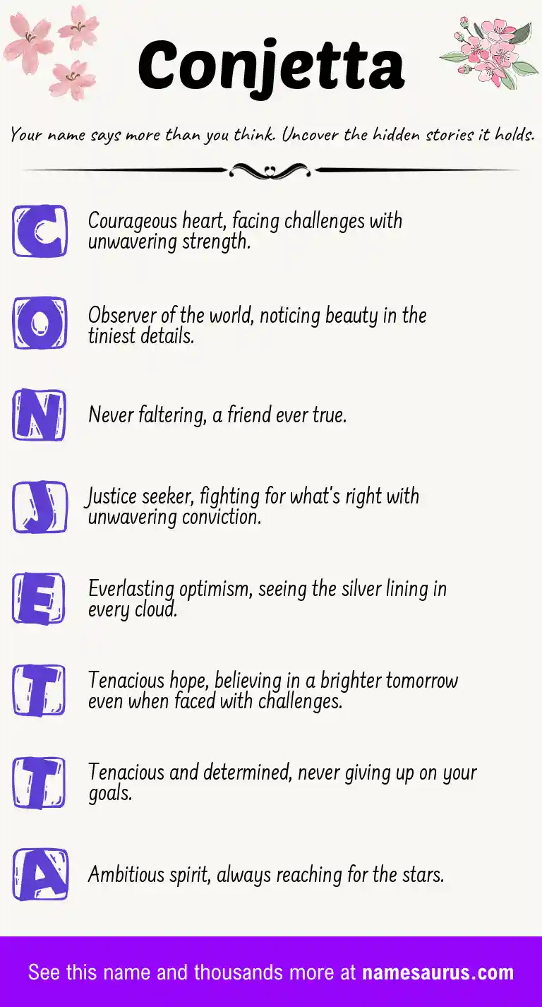 Acrostic poem about Conjetta.
