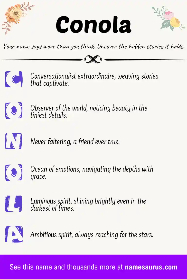 Acrostic poem about Conola.