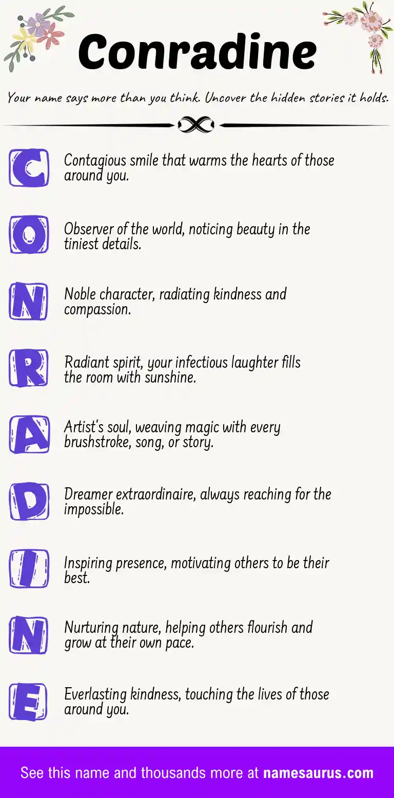 Acrostic poem about Conradine.