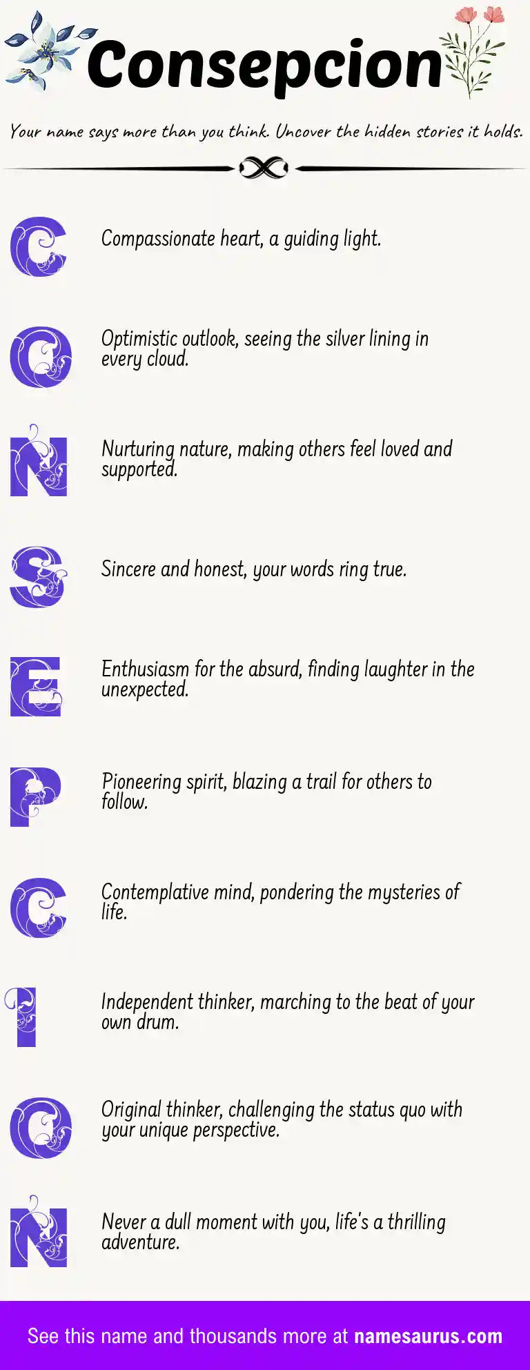 Acrostic poem about Consepcion.
