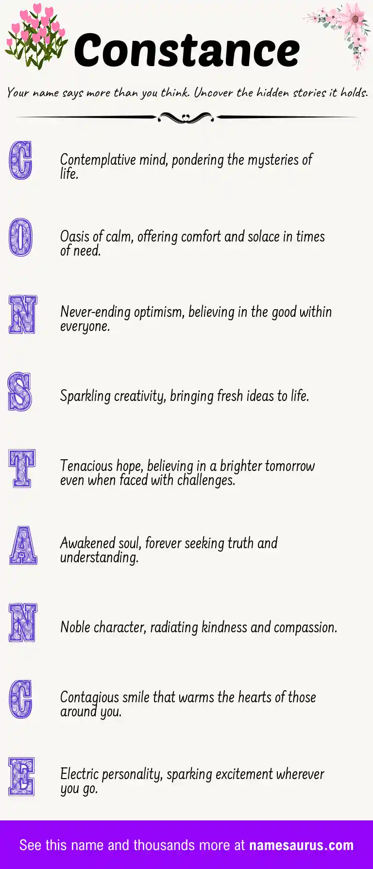 Acrostic poem about Constance.