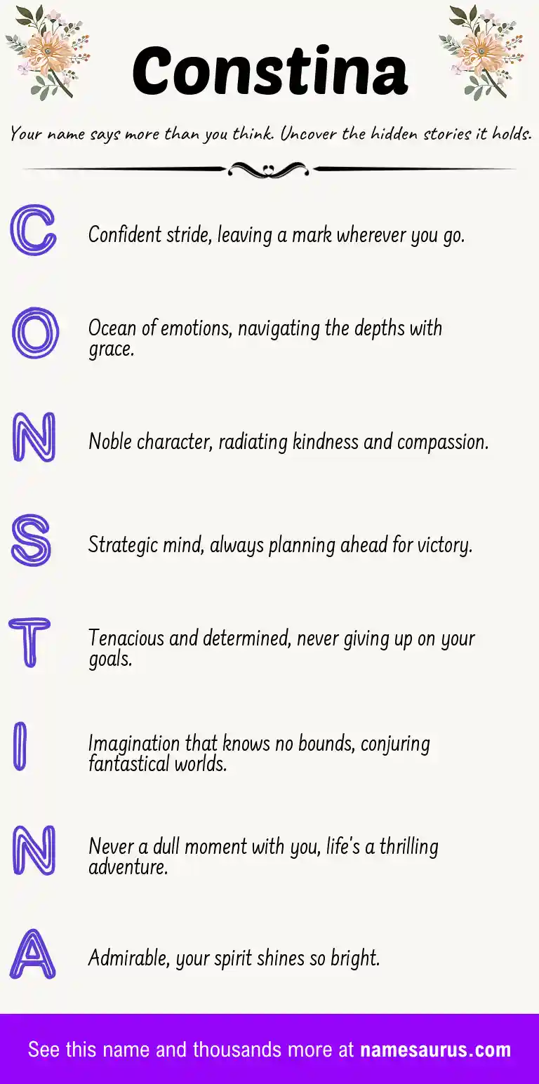 Acrostic poem about Constina.