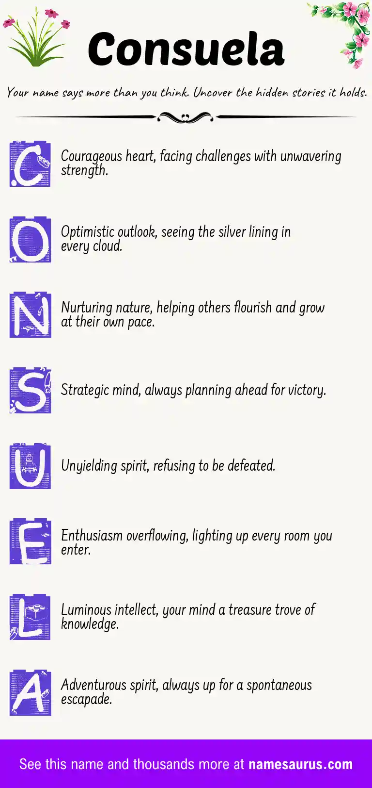 Acrostic poem about Consuela.