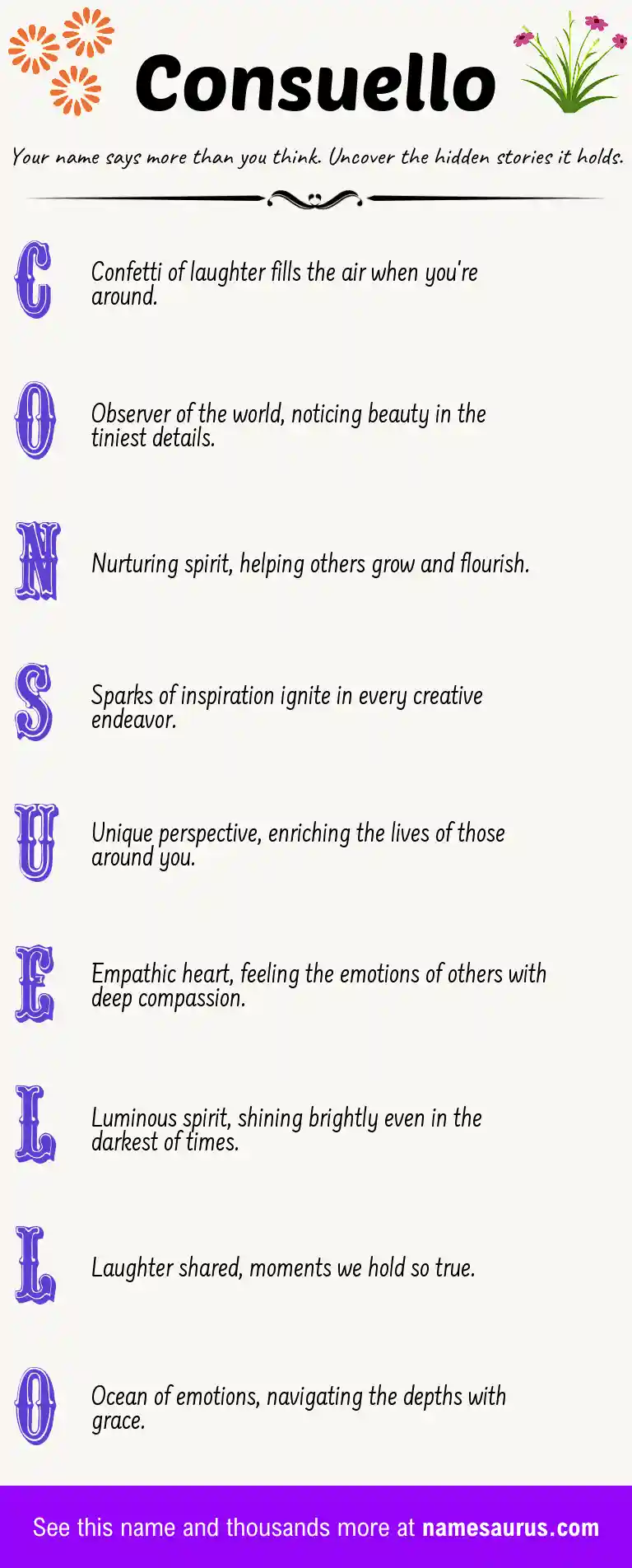 Acrostic poem about Consuello.