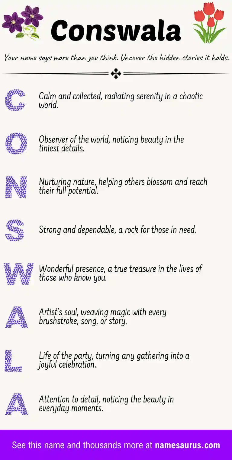 Acrostic poem about Conswala.