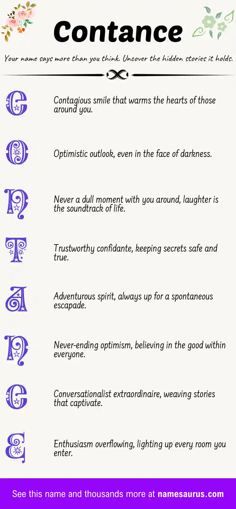Acrostic poem about Contance.