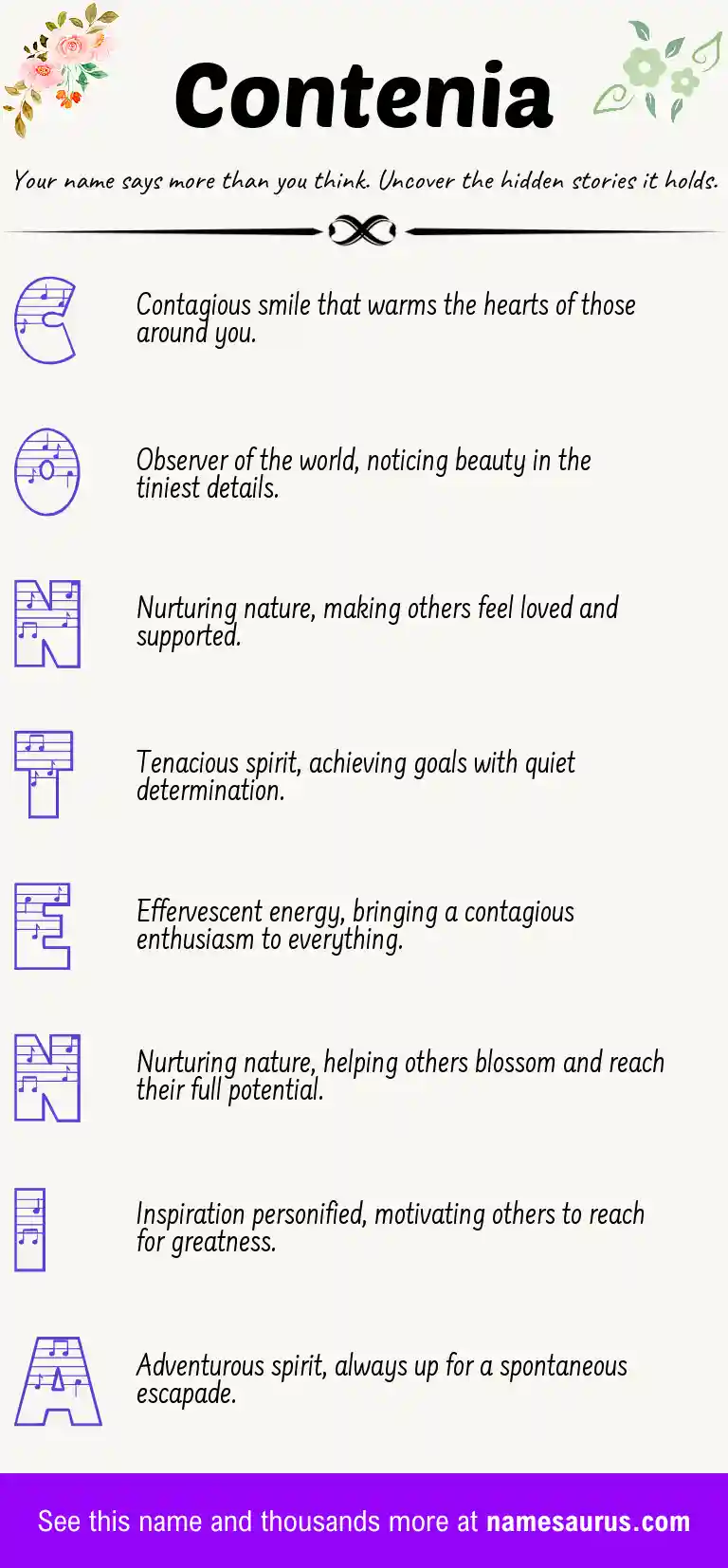 Acrostic poem about Contenia.