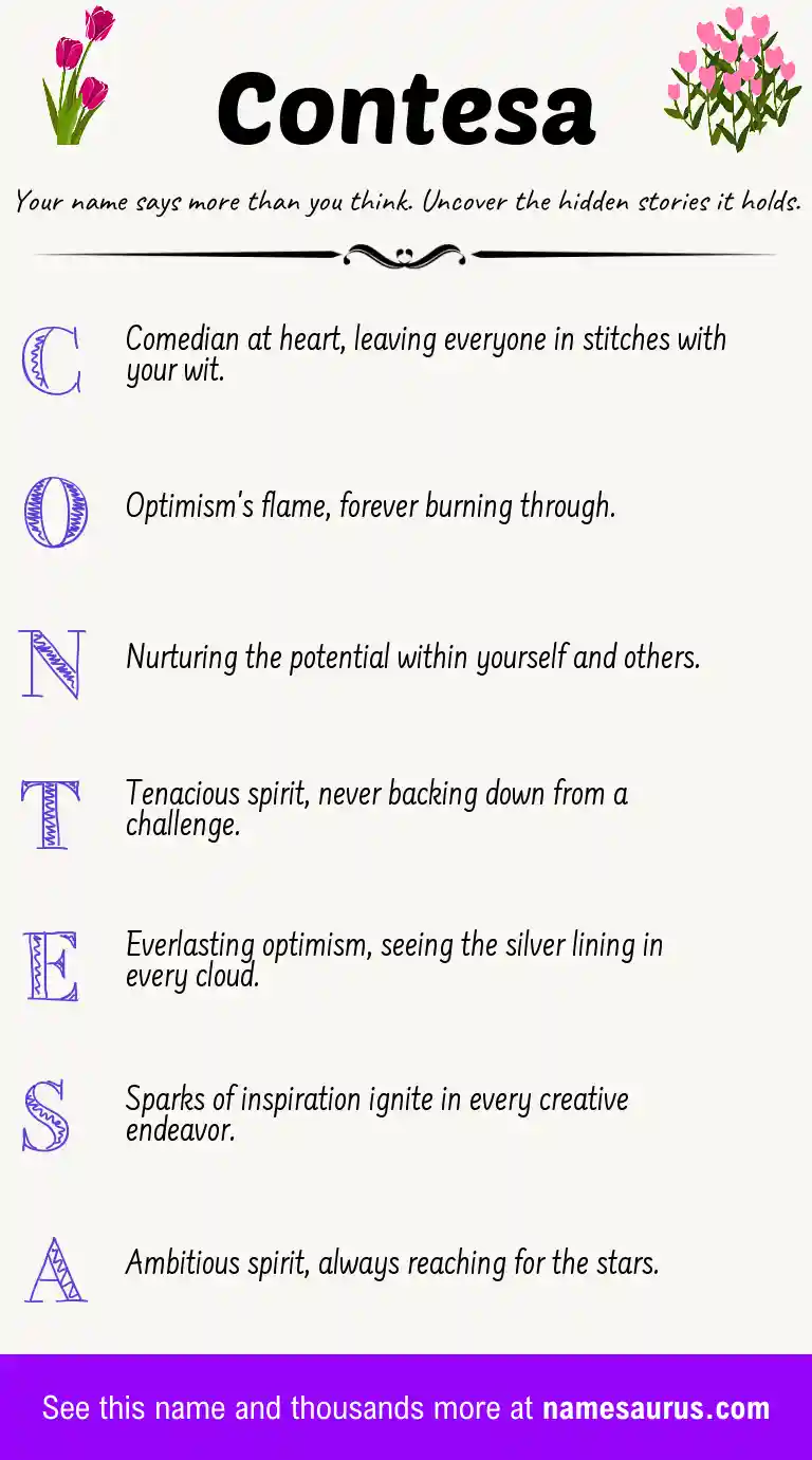 Acrostic poem about Contesa.