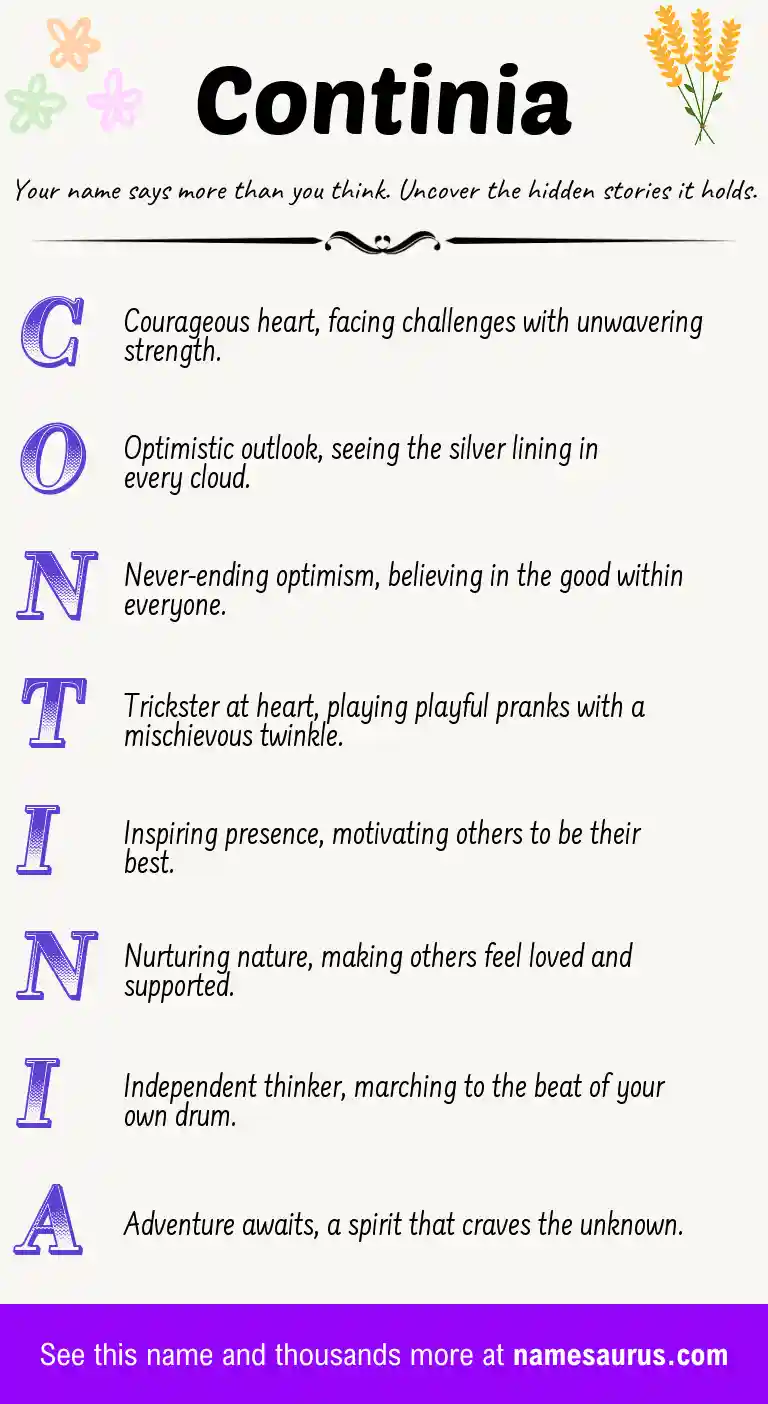 Acrostic poem about Continia.