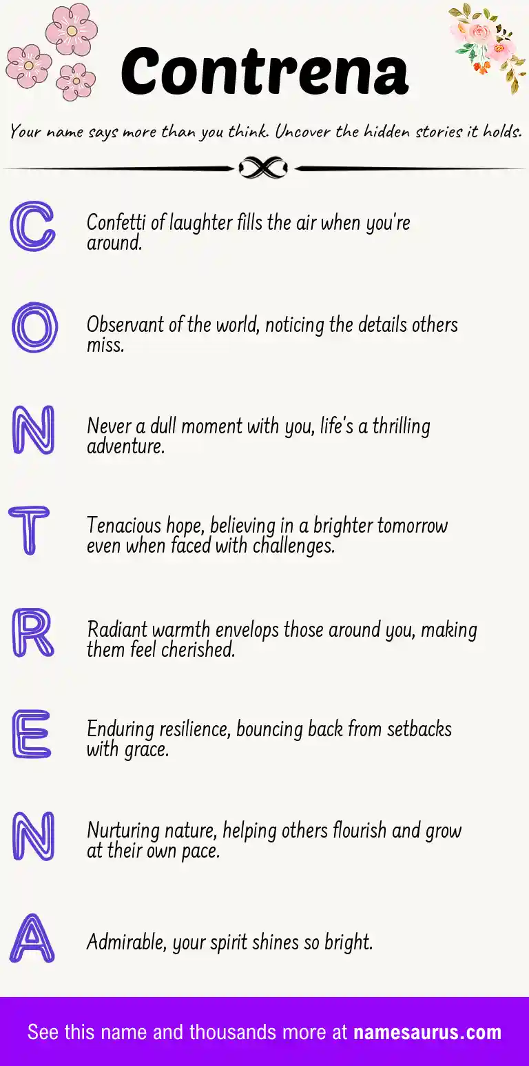 Acrostic poem about Contrena.