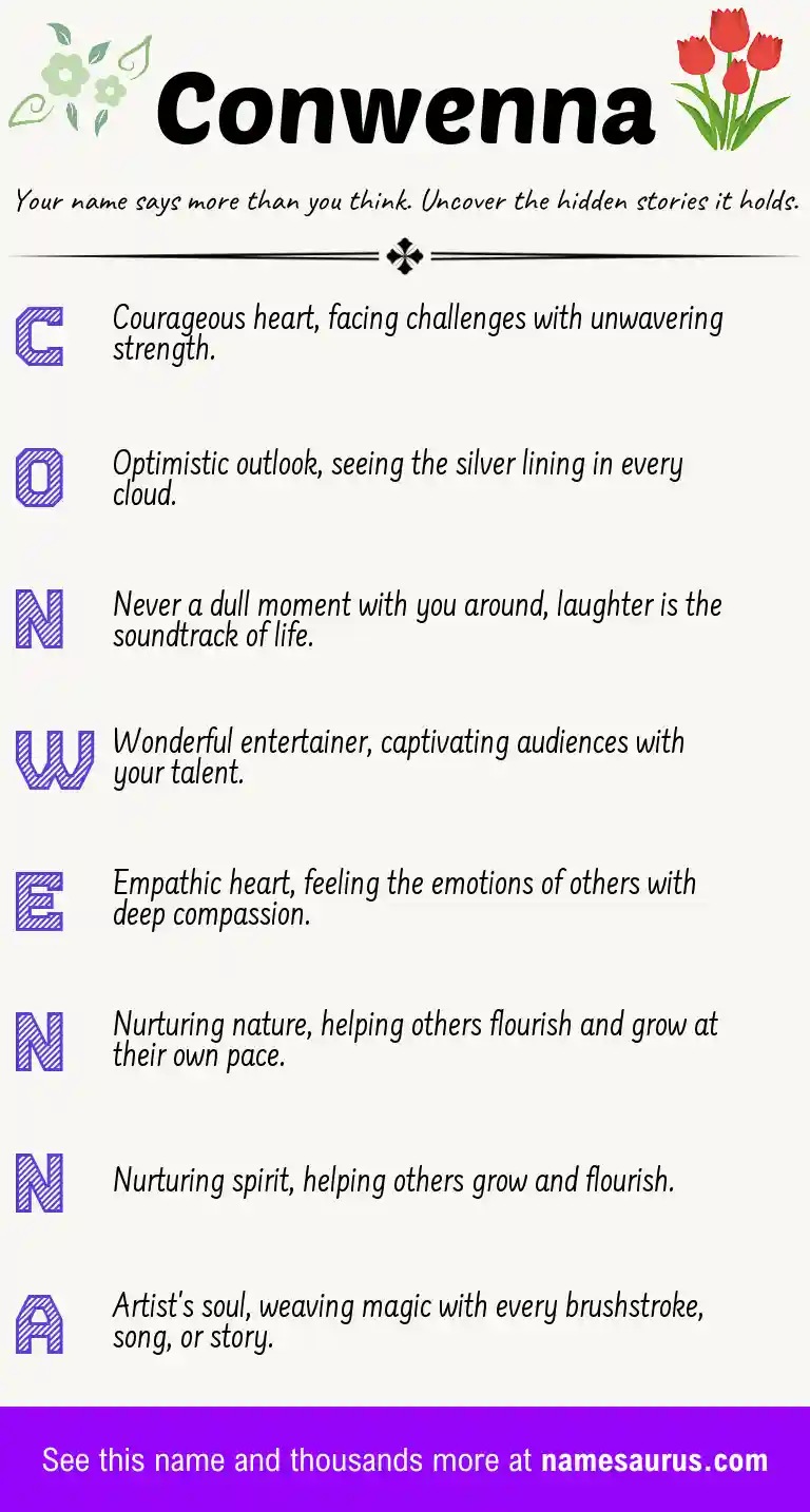 Acrostic poem about Conwenna.