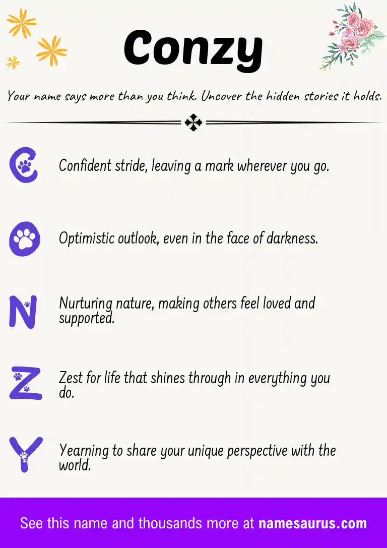 Acrostic poem about Conzy.
