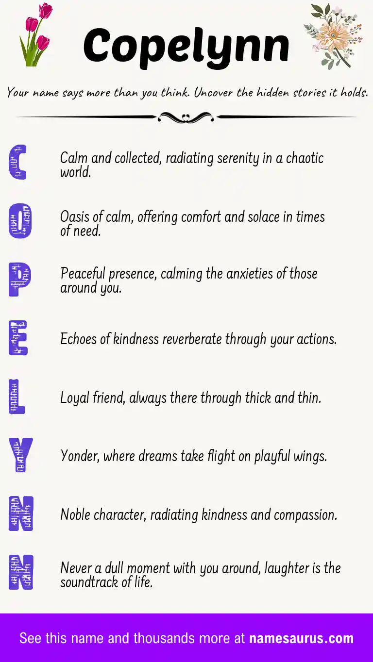 Acrostic poem about Copelynn.