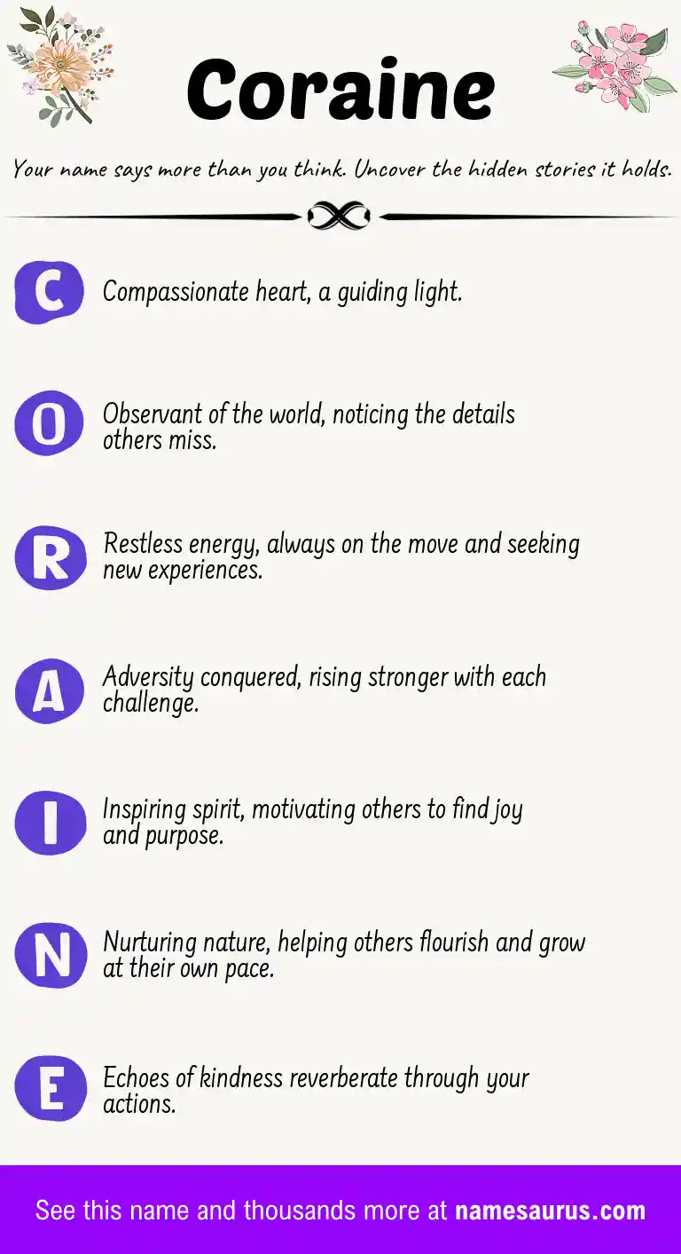 Acrostic poem about Coraine.