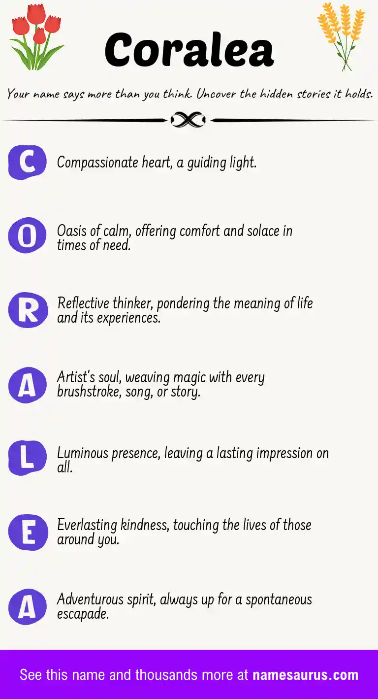 Acrostic poem about Coralea.