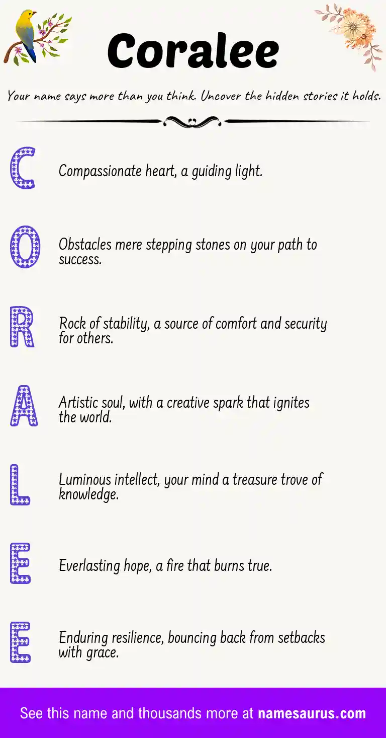 Acrostic poem about Coralee.