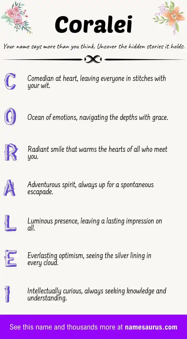 Acrostic poem about Coralei.