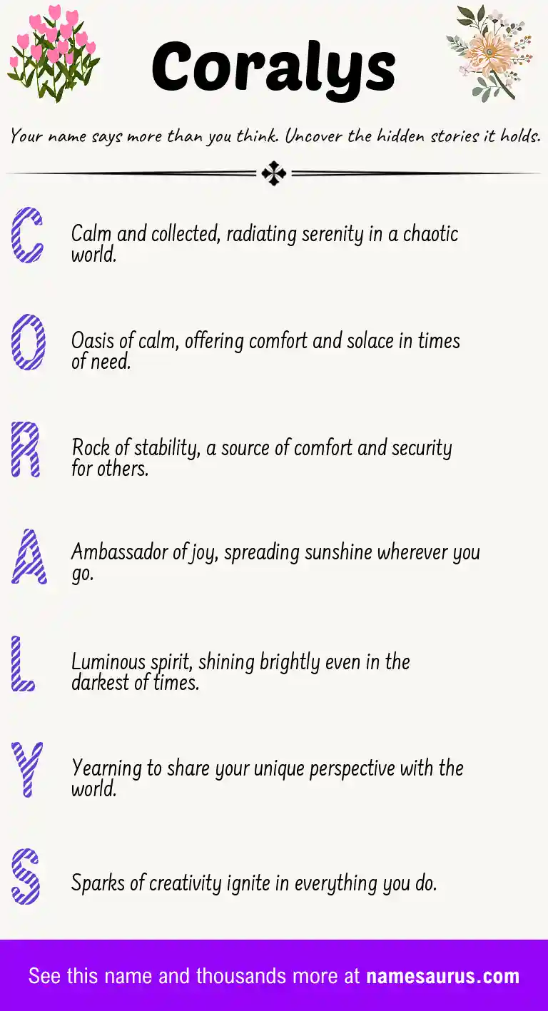 Acrostic poem about Coralys.