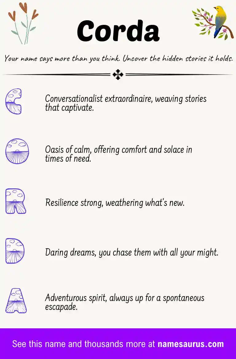 Acrostic poem about Corda.