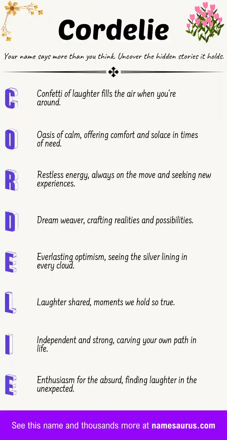 Acrostic poem about Cordelie.