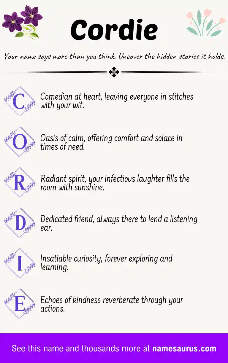 Acrostic poem about Cordie.