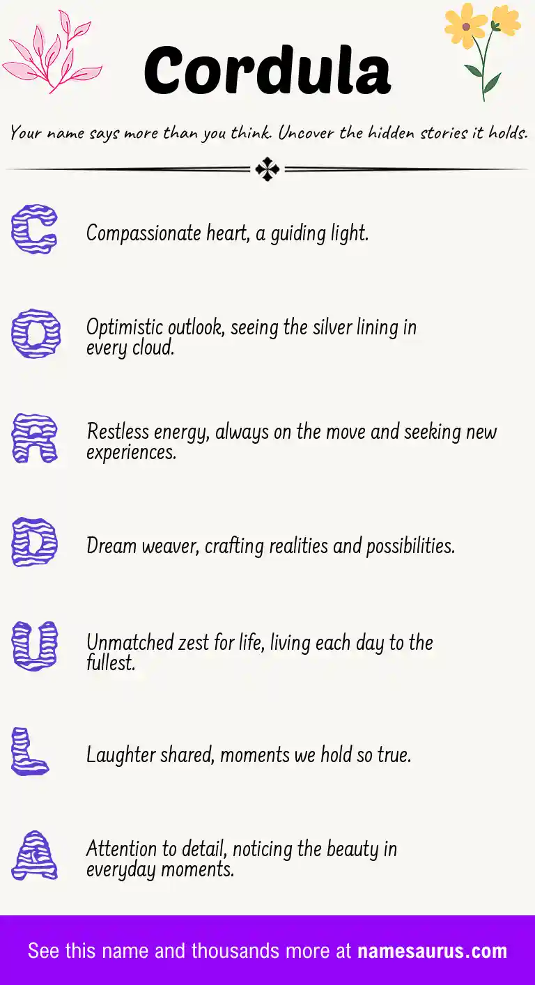 Acrostic poem about Cordula.