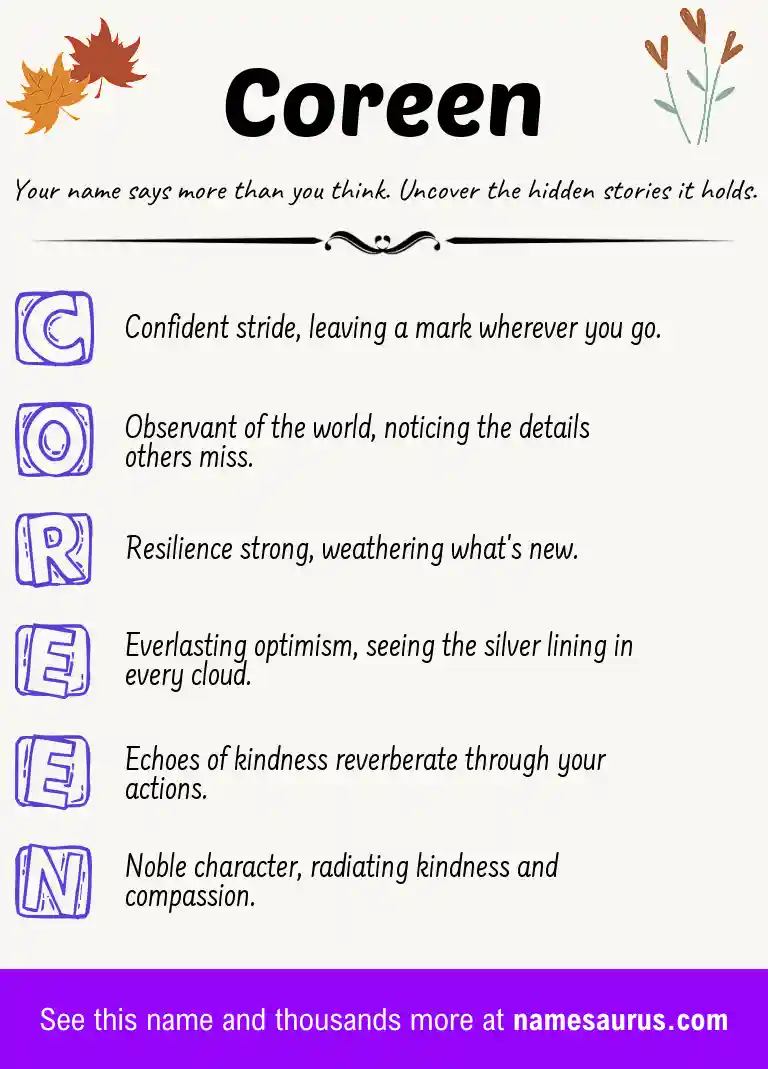 Acrostic poem about Coreen.