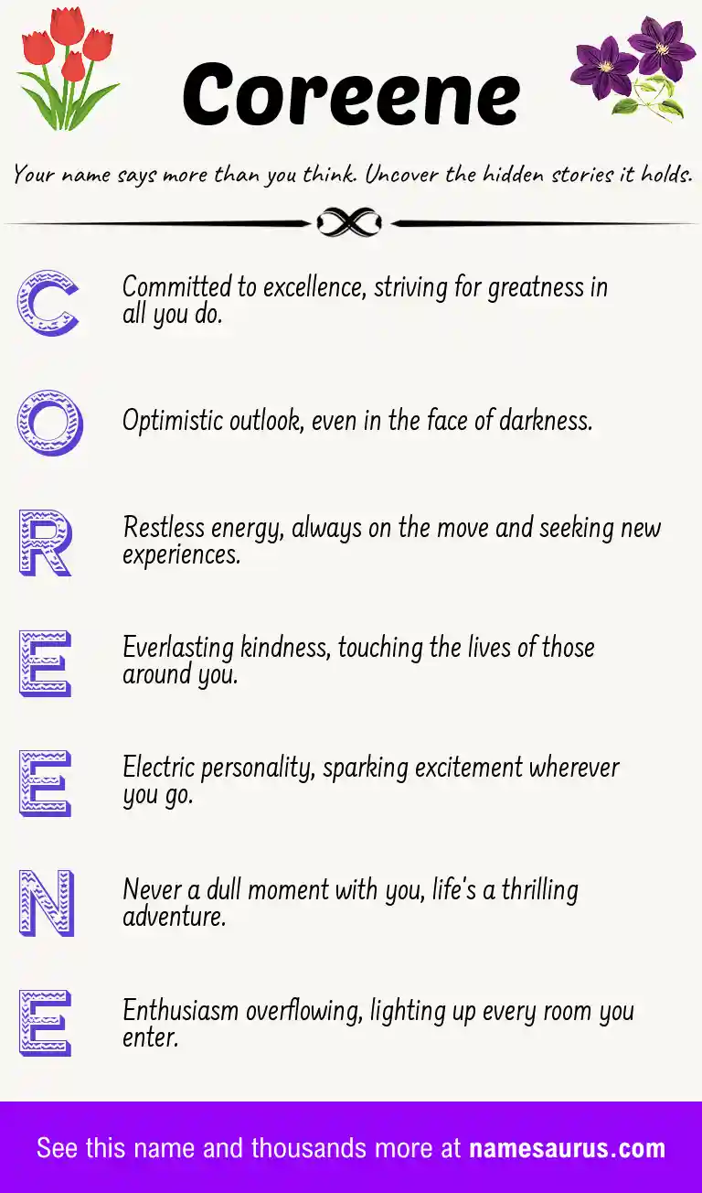 Acrostic poem about Coreene.