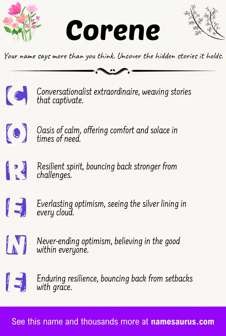 Acrostic poem about Corene.