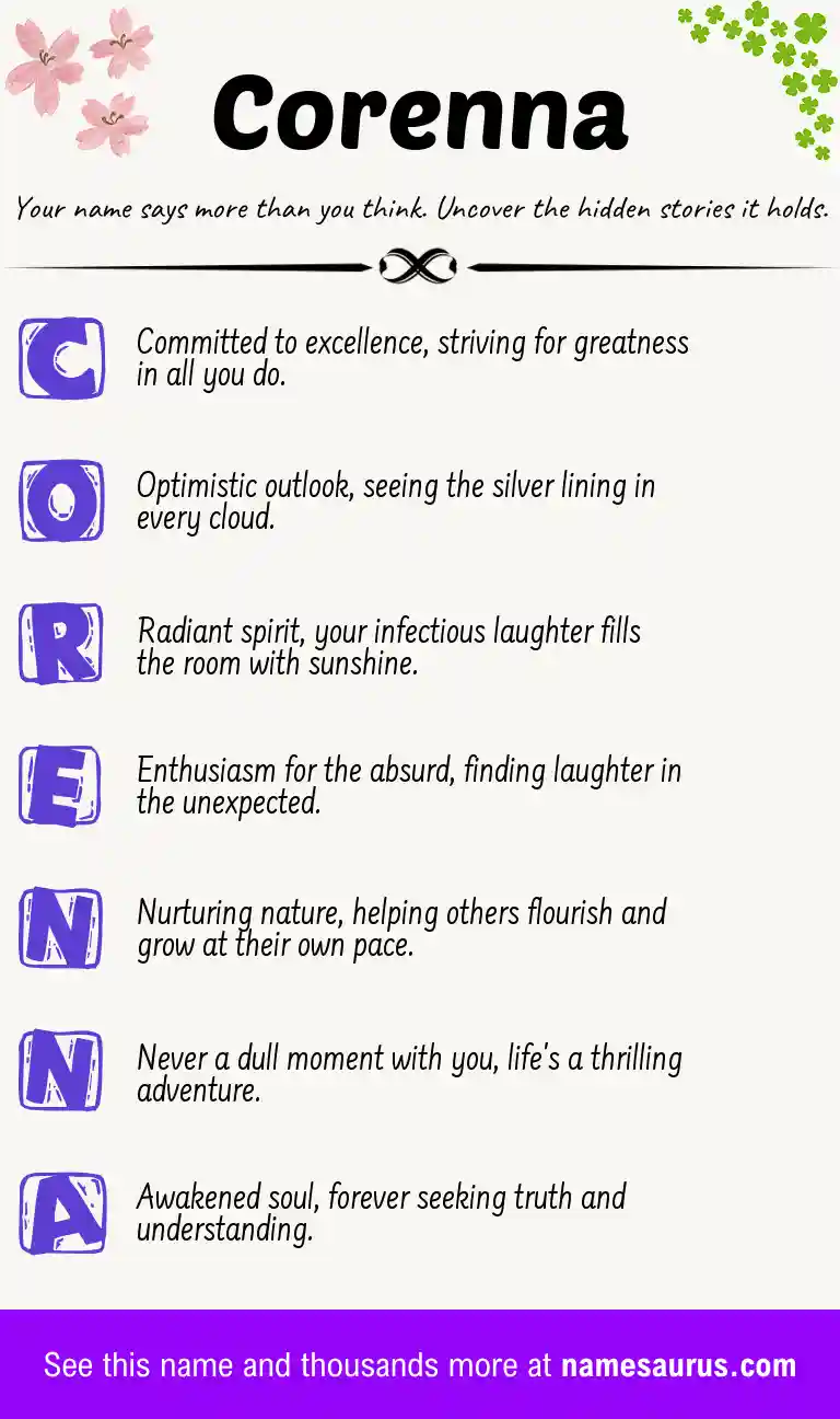 Acrostic poem about Corenna.
