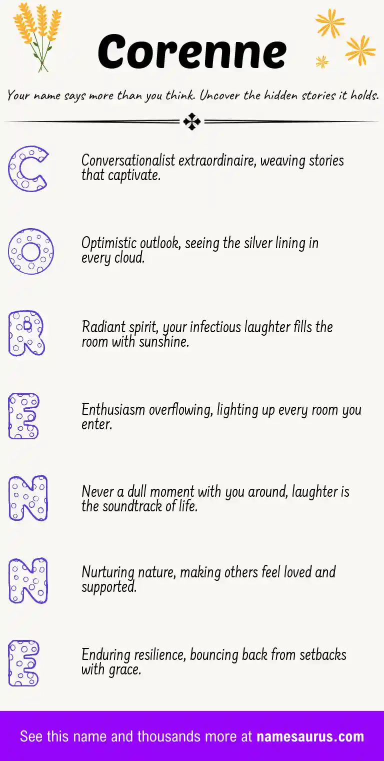 Acrostic poem about Corenne.