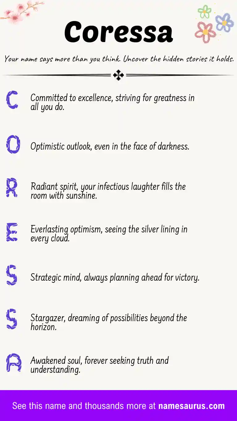 Acrostic poem about Coressa.
