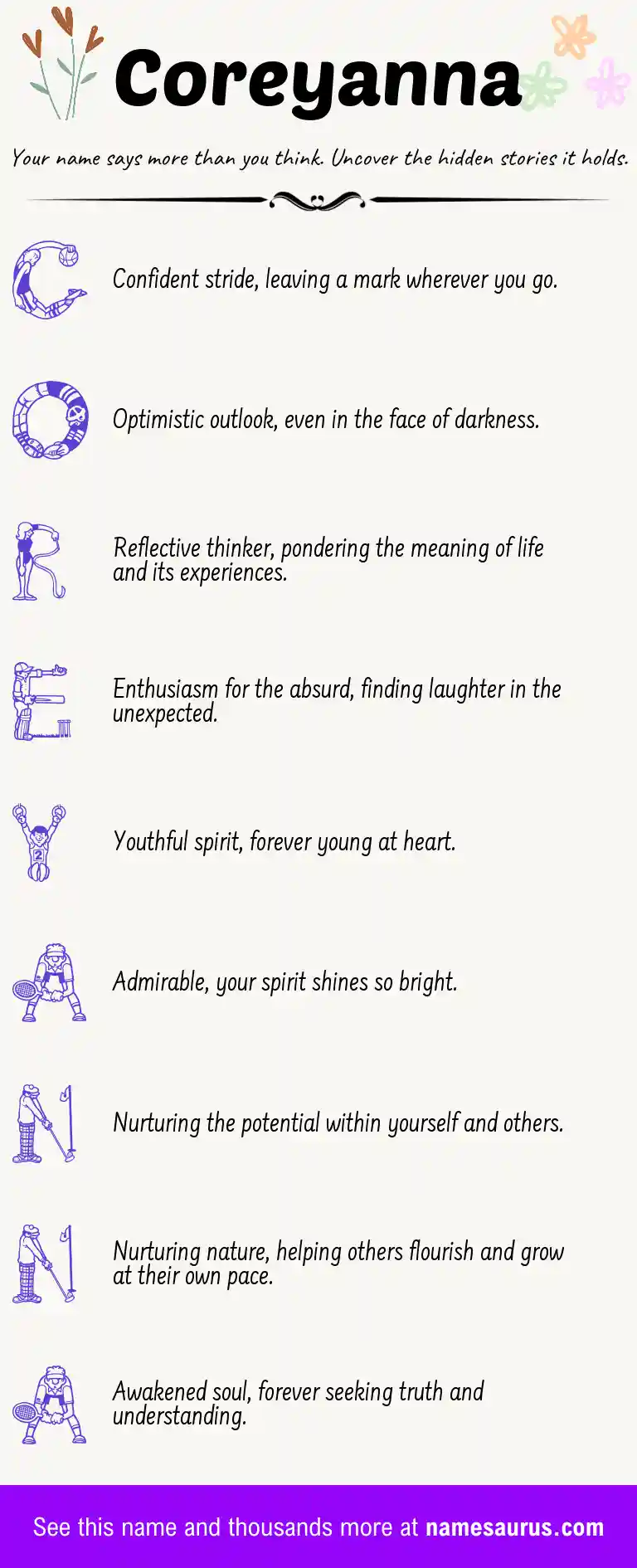 Acrostic poem about Coreyanna.