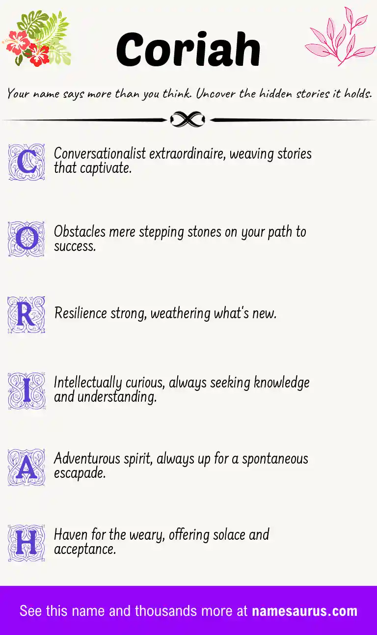 Acrostic poem about Coriah.